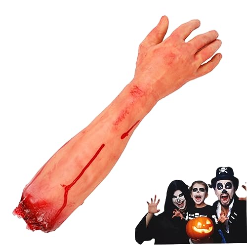 Halloween Requisiten gefälschter menschlicher Arm Hände abgetrennter Körperteil Halloween realistisch gruselig Vinyl dekorativ abgetrennter Arm Halloween Requisite Dekorationen zufällige Seite von StibZeup