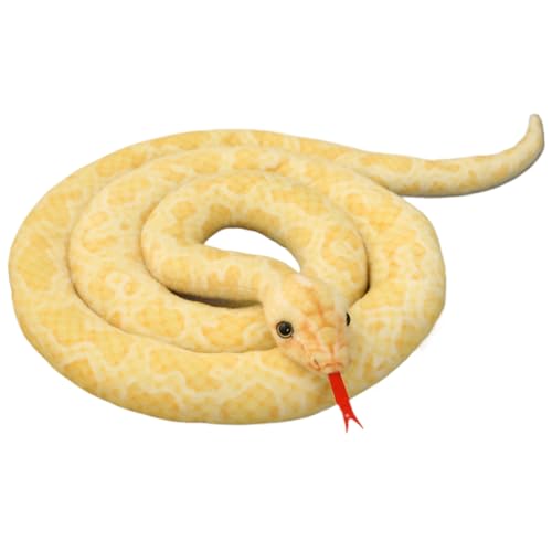 Schlangenspielzeug 74.8 '' Schlange Stofftier Python Schlange Plüsch lebensechte gefülltes Schlangenspielzeug weich gefüllte Schlange Plüsch gefälschte Schlangen für Aprilscherz Day Streichprops gelb von StibZeup