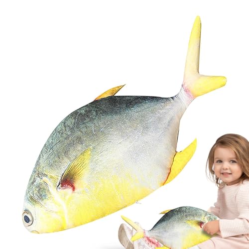 Gefüllter Fisch, Fisch-Plüschtier - Kuscheltiere Cartoon Plüschpuppe Simulation Fisch - 23,6 Zoll Cartoon Fisch Plüsch Stofftier Kinder Plüschtier Kissen für Sofa, Schlafzimmer, Autodekoration von Stibtmr