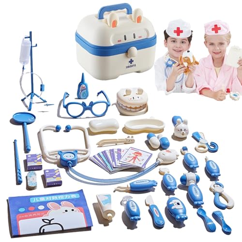 Kinder-Arzt-Set, Rollenspiel-Arzt-Set | Koffer Design Pretend Doctor Set für Kinder,Pretend Doctor Set für Kinder, Doctor Pretend Play, Beleuchtung und Sound für Pretend Play von Stibtmr