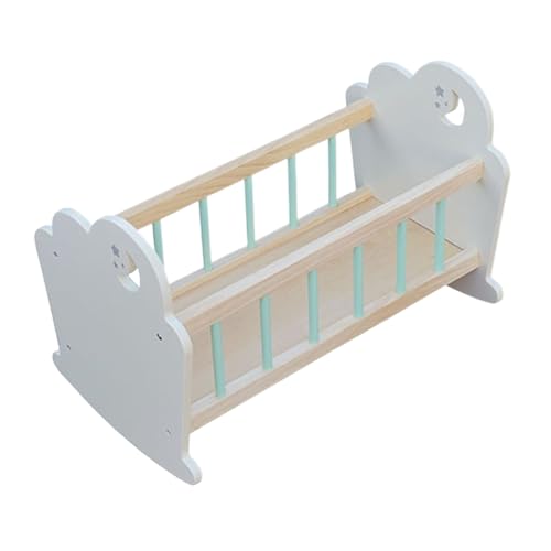 Puppen Babybett, Mini Holz Schlafbett, Realistische Möbelaccessoires Schlafkrippe Für Mädchen Kleinkind Puppenhaus Aktivitäten Puppen Babybett, Mini Holz Schlafbett, Realistische Möbelaccessoires Schlafkrippe Für Mädchen Kleinkind Puppenhaus Aktivitäten von Stibtmr