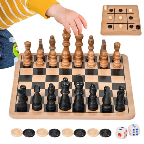 Schachspiel Aus Holz,Schachspiel aus Holz - Beidseitiges Spielbrett Mit Figuren Für Anfänger Kinder Erwachsene Familie Reise Zuhause Schachspiel Aus Holz,Schachspiel aus Holz - Beidseitiges Spielbrett Mit Figuren Für Anfänger Kinder Erwachsene Familie Reise Zuhause von Stibtmr