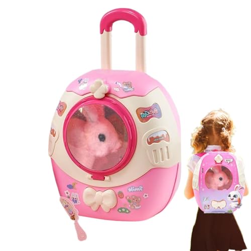 Stibtmr Bunny Toy, Hasenspielzeug für Kinder, Rucksack Walk Animal Toy, Plüsch Rabbit Interactive Electronic Walk Pet Doll mit Klängen für Geburtstag von Stibtmr