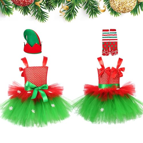 Stibtmr Weihnachtskleid Mädchen,Weihnachtskostüm mit Hut und Socken - Ärmelloses Tüllkleid für 2-12 Jahre Wintertag Rollenspiel Party Bühnenauftritt Fotografie Stibtmr Weihnachtskleid Mädchen,Weihnachtskostüm mit Hut und Socken - Ärmelloses Tüllkleid für 2-12 Jahre Wintertag Rollenspiel Party Bühnenauftritt Fotografie von Stibtmr