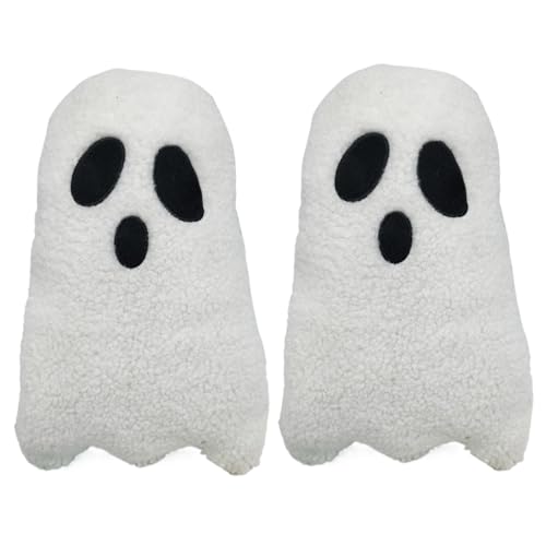 Ghost Pillow 2pcs 11,8 Zoll niedliche lustige Ghost Plüsch weich gemütlich Halloween Kissen Dekorative weiße Halloween -Kissen für Sofa Bett Couch Veranda, von Stibzeup