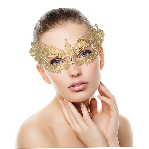 Halloween Dekorationen Maskerade Maske Frauen Venezianische Maske mit Strass Metal Mardi Gras Mask für Lady Party Kostümzubehör Accessoires von Stibzeup