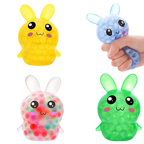 Halloween Toys Osterhasen Stress Ball Spielzeug Kaninchen Wasserperlen Kugeln Spielen Spielzeug für Osterkorb Stuffers 4pcs von Stibzeup