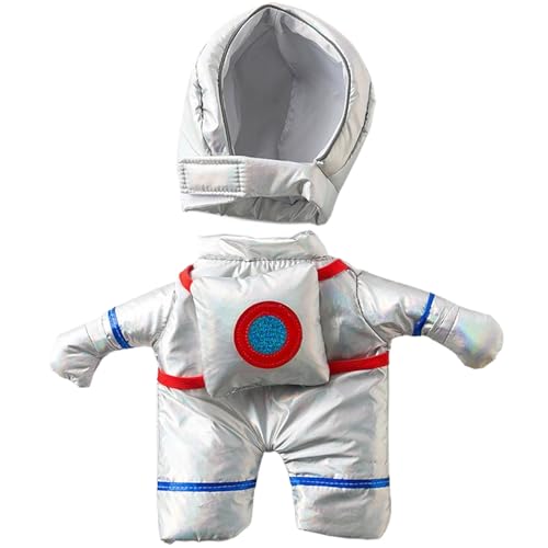 Hundekostüme, Space Teddybären Kostüm für Hunde Teddybär Plüschspielzeug, Raumgefüllte Tierkleidung mit Jacke, Helm und Hose Silber -Raum -Outfit für Hunde Haustier Teddybär von Stibzeup