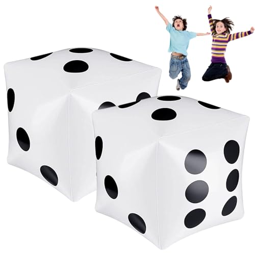 Stibzeup Aufblasbare Würfel 2pcs 11,8x11,8 Zoll Big Dice PVC Große Blow -up -Würfel für Innen im Freien Beach Pool Party Wild weiß von Stibzeup