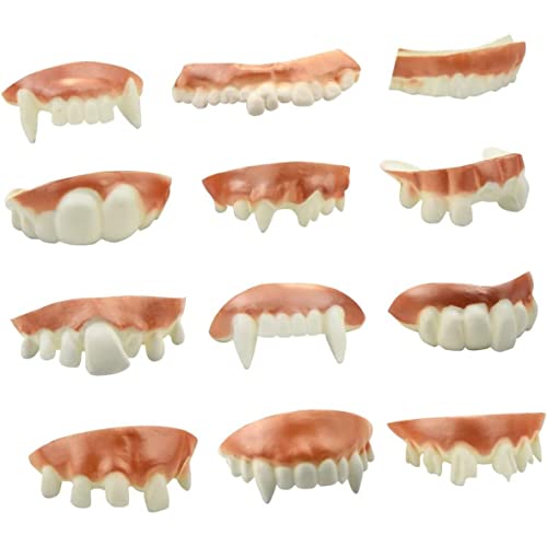 Stibzeup Halloween Dämonzähne für Kinder Erwachsene 12PCS Künstliche dekorative falsche Witzprotharte Requisite für Partykostüm Cosplay von Stibzeup