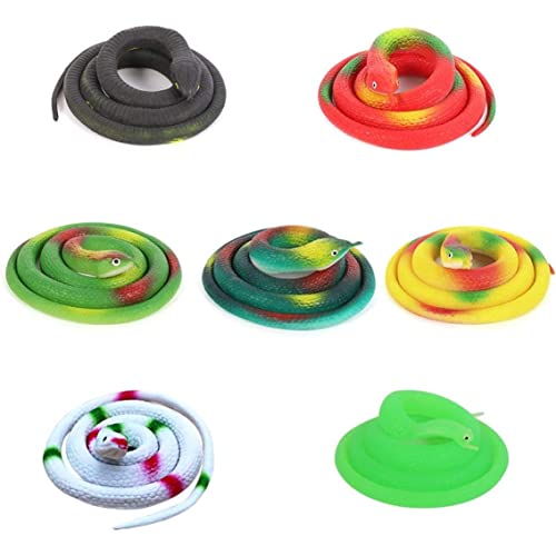 Stibzeup Halloween -Dekorationen Gummischlangen, 31,5 -Zoll -Realistische Gummi -Schlangenspielzeug für Halloween Streams Requisiten, 7pcs von Stibzeup