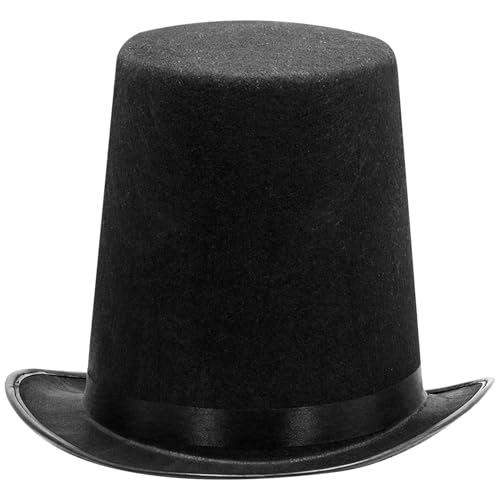 Stibzeup Magier Hat Classic Wide Brim Halloween Top Hats für Männer Frauen Nicht gewebter schwarzer Top-Hut für Magier Kostüm Dekorative Top-Hut für Halloween, Show, Cosplay von Stibzeup