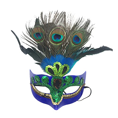 Stibzeup Make -up -Masken -Prom -Maske Peacock Mask Party Maske Venezianische Maskerade Maske Weihnachtsdekor für Frauenblau von Stibzeup