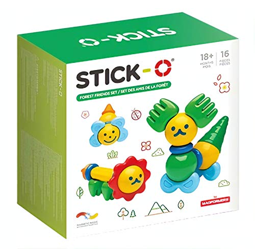 Stick-O magnetische Bausteine für Kinder ab 1 Jahre, kreatives Konstruktionsspielzeug, Lernspielzeug mit Magnet, Waldfreunde Set für Mädchen und Jungen, Montessori Spielzeug, 16 Teile Set, Stick-O magnetische Bausteine für Kinder ab 1 Jahre, kreatives Konstruktionsspielzeug, Lernspielzeug mit Magnet, Waldfreunde Set für Mädchen und Jungen, Montessori Spielzeug, 16 Teile Set, von Stick-O