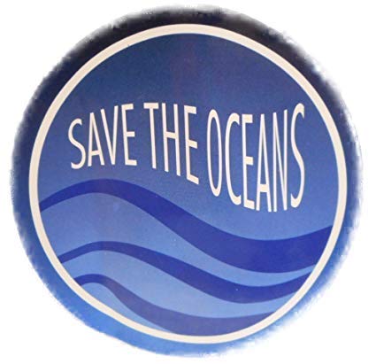 Save The Oceans Ozean Umweltschutz Aufkleber ca. 9 cm Ø Sticker Deko GOR 14 von Sticker Aufkleber Tattoos