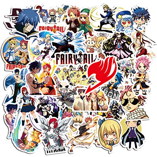 Sticker Junkies Fairy Tail Aufkleber 50 PCS Vinyl Cartoon Anime Aufkleber für Laptop Wasserflaschen Skateboard Auto Motorräder Gepäck Scrapbook,Teens Kinder Erwachsene für Geschenk von Sticker Junkies