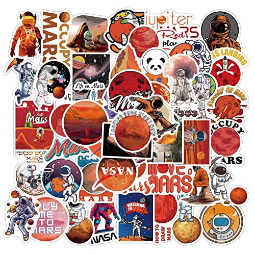 NASA Aufkleber 50 Stück Vinyl Coole Astronaut Mars Aufkleber für Laptop Wasserflaschen Auto Fahrrad Skateboard Computer Gepäck Reiseetui,Space Explorer Galaxy Aufkleber für Kinder Teens von Sticker Junkies