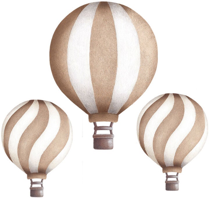 Stickstay Vintage Balloon Set Wandsticker, Brown Soil von Stickstay