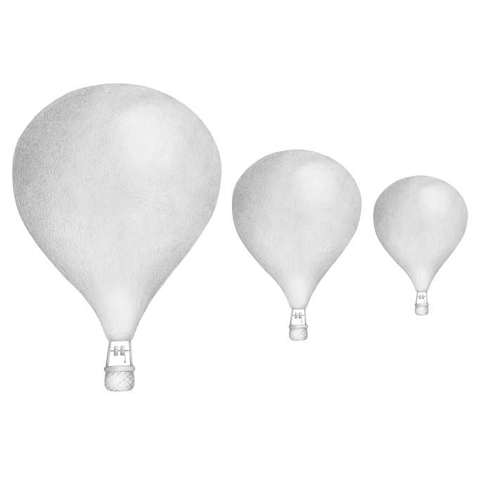 Stickstay Wallsticker Balloon Set Light Grey von Stickstay