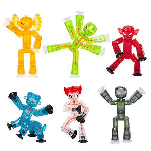 Zing Stikbot Monsters, Komplettset mit 6 beweglichen Monster-Actionfiguren, inklusive Kichern, Goblin, Insector, Grim, Aquafang und Kyron von StikBot