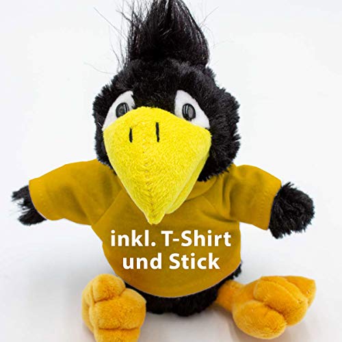 Kuscheltier Rabe Karl 16,5cm - inklusive-T-Shirt und kostenloser Personalisierung (Stick oder Druck) von Stikkma