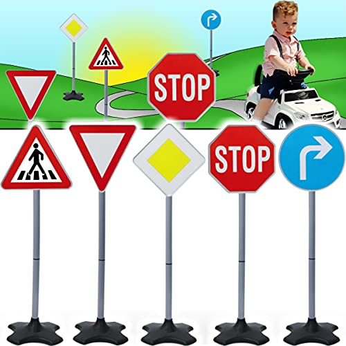 Verkehrszeichen/Verkehrsschilder Set Spielzeug Ampel Schilder Kinder Verkehrserziehung (Verkehrsschilder) von Stimo