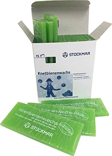 STOCKMAR Knetbienenwachs Farbe Gelbgrün, 15 Tafeln, 10 x 4 cm von Stockmar