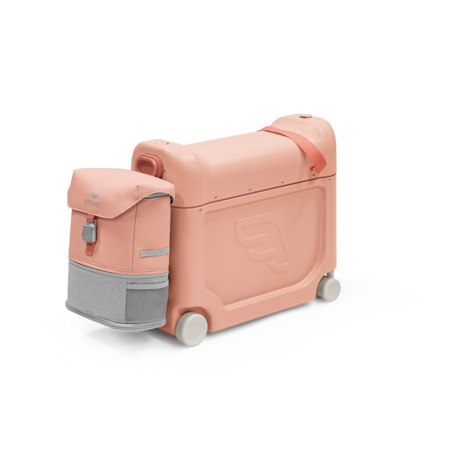 JETKIDS™ BY STOKKE® Aufsitzkoffer BedBox™ Creamy Cappuccino mit Crew BackPack™ Coral Pink von Stokke