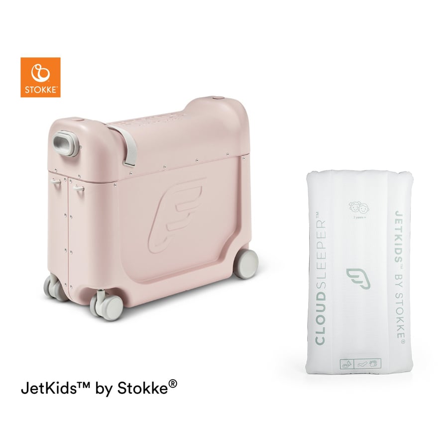 JETKIDS™ BY STOKKE® Aufsitzkoffer BedBox™ Pink Lemonade und Matratze CloudSleeper™ weiß von Stokke