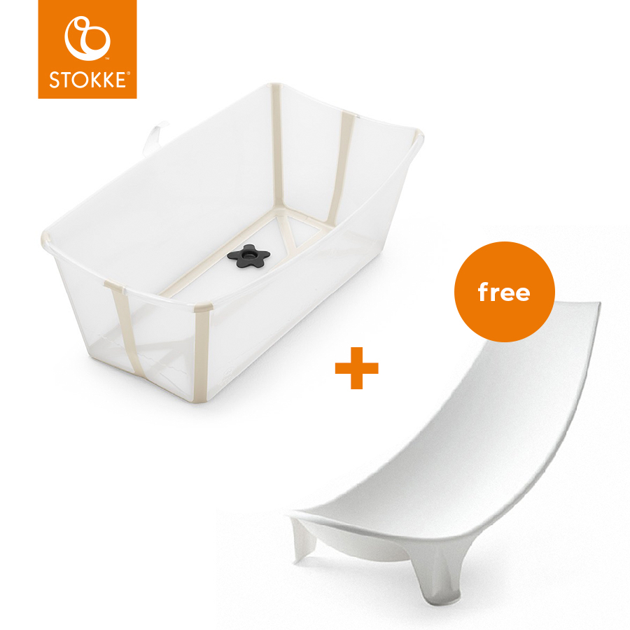 STOKKE® Babywanne Flexi Bath® Sandy Beige + gratis Badewannensitz von Stokke