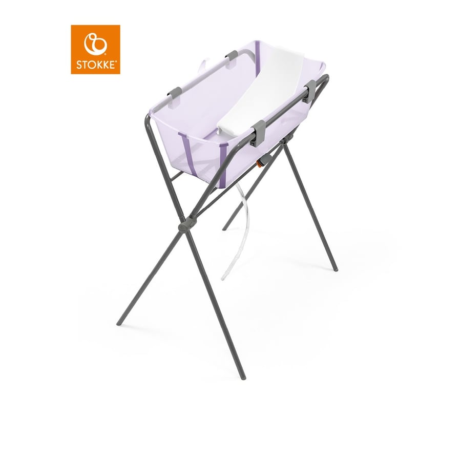 STOKKE® Badewanne Flexi Bath® Set Lavender und Badewannenständer Flexi Bath® grau von Stokke