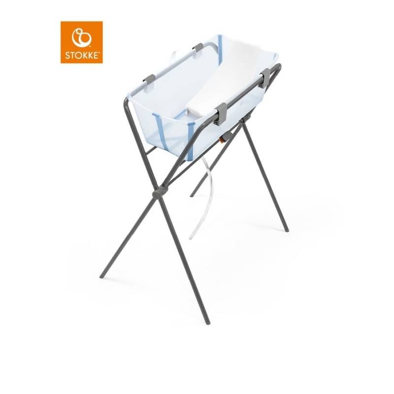 STOKKE® Badewanne Flexi Bath® Set Ocean Blue und Badewannenständer Flexi Bath® grau von Stokke