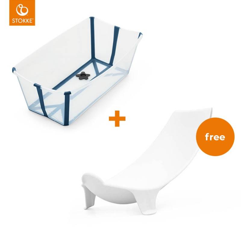 STOKKE® Badewanne Flexi Bath™ blau + gratis Badewanneneinsatz von Stokke