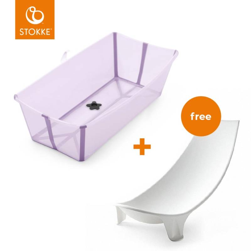 STOKKE® Badewanne Flexi Bath XL™ extra groß Lavender + gratis Badewannensitz von Stokke