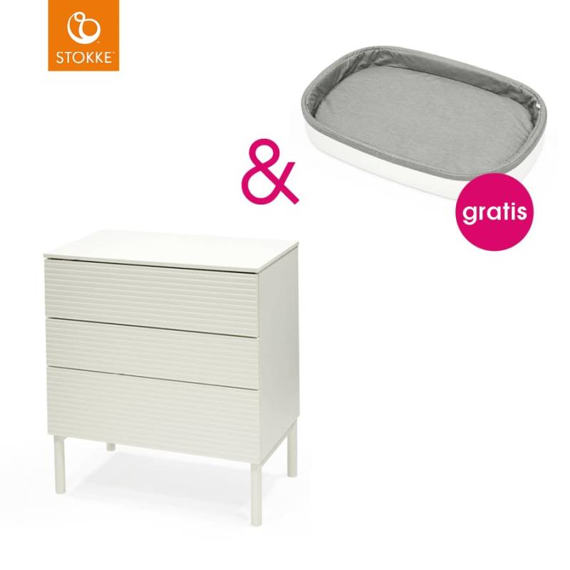 STOKKE® Sleepi™ Kommode Dresser weiß mit Gratis Sleepi™ Wickelaufsatz von Stokke