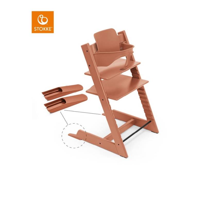 STOKKE® Tripp Trapp® Hochstuhl Buche Terracotta inkl. Baby Set V2 Terracotta von Stokke