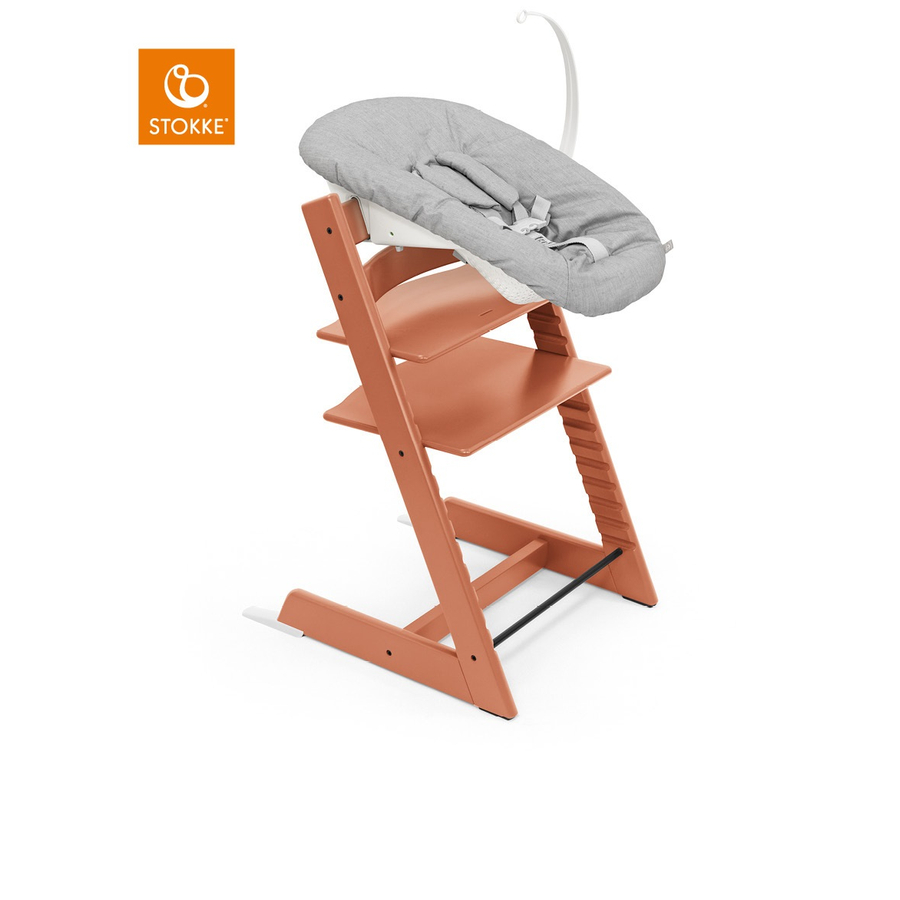 STOKKE® Tripp Trapp® Hochstuhl Buche Terracotta inkl. Newborn Set™ Grey von Stokke