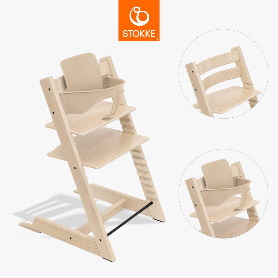 STOKKE® Tripp Trapp® Hochstuhl Buche natur inkl. Baby Set V2 natur von Stokke