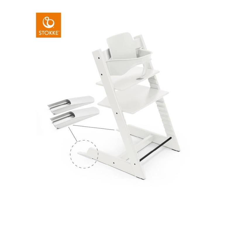 STOKKE® Tripp Trapp® Hochstuhl Buche weiß inkl. Baby Set V2 weiß von Stokke