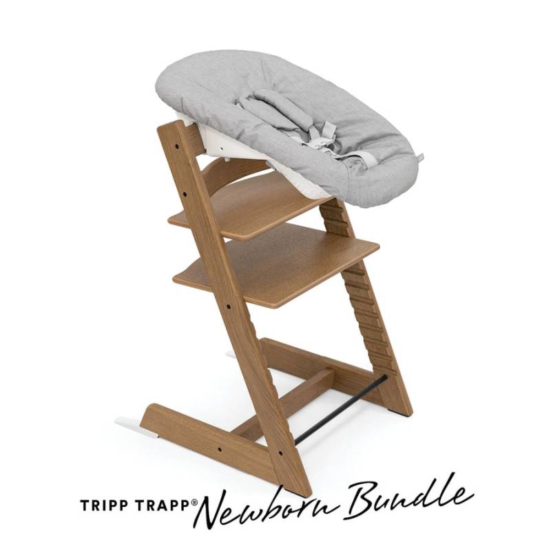 STOKKE® Tripp Trapp® Hochstuhl Oak Brown Wash inkl. Newborn Set™ Grey von Stokke