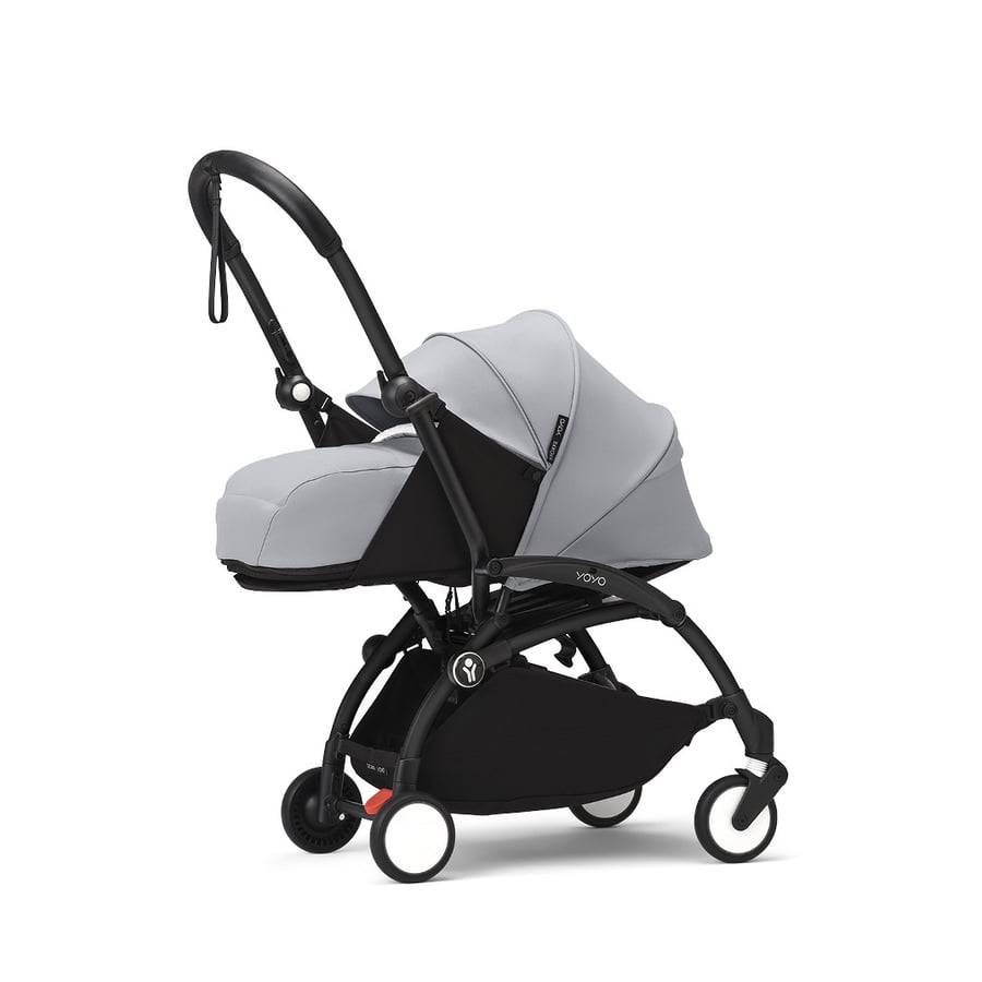 Stokke® Kinderwagen YOYO³ Gestell black inkl. 0+ Neugeborenenaufsatz Stone von Stokke