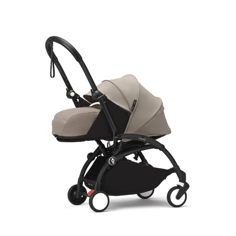 Stokke® Kinderwagen YOYO³ Gestell black inkl. 0+ Neugeborenenaufsatz Taupe von Stokke