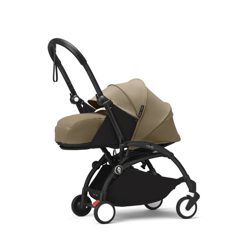 Stokke® Kinderwagen YOYO³ Gestell black inkl. 0+ Neugeborenenaufsatz Toffee von Stokke