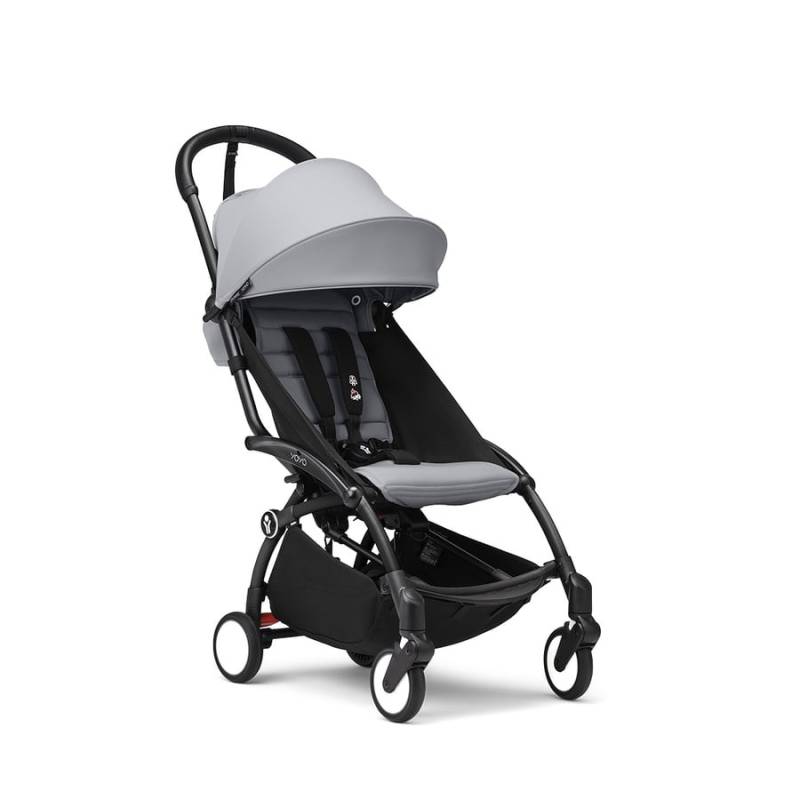 Stokke® Kinderwagen YOYO³ Gestell black inkl. 6+ Textilset Stone von Stokke