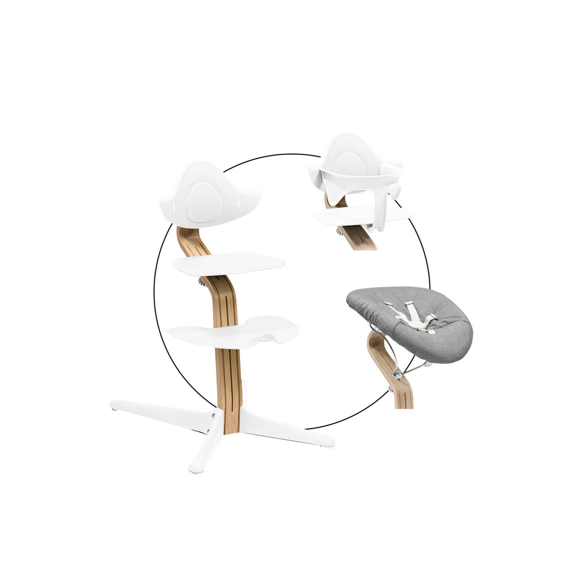 Stokke® Nomi Bundle Hochstuhl Eiche inkl. Newbornset und Babyset von Stokke