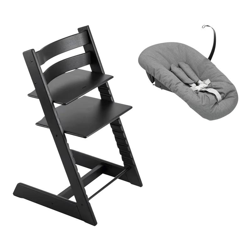 Stokke® Tripp Trapp® Bundle Treppenhochstuhl Eiche inkl. Newbornset deep grey von Stokke