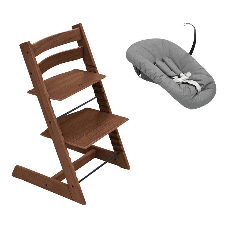 Stokke® Tripp Trapp® Bundle Treppenhochstuhl Eiche inkl. Newbornset deep grey von Stokke