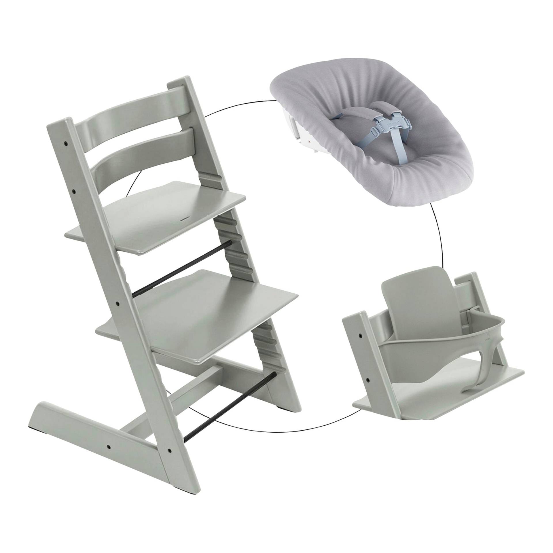 Stokke® Tripp Trapp® Bundle Treppenhochstuhl inkl. Newbornset light grey & Babyset von Stokke