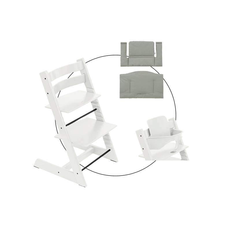 Stokke® Tripp Trapp® Bundle Treppenhochstuhl inkl. Sitzkissen Classic Glacier Green und Babyset von Stokke