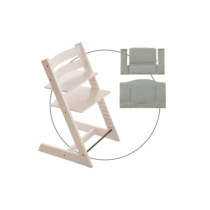 Stokke® Tripp Trapp® Bundle Treppenhochstuhl inkl. Sitzkissen Classic Glacier Green von Stokke